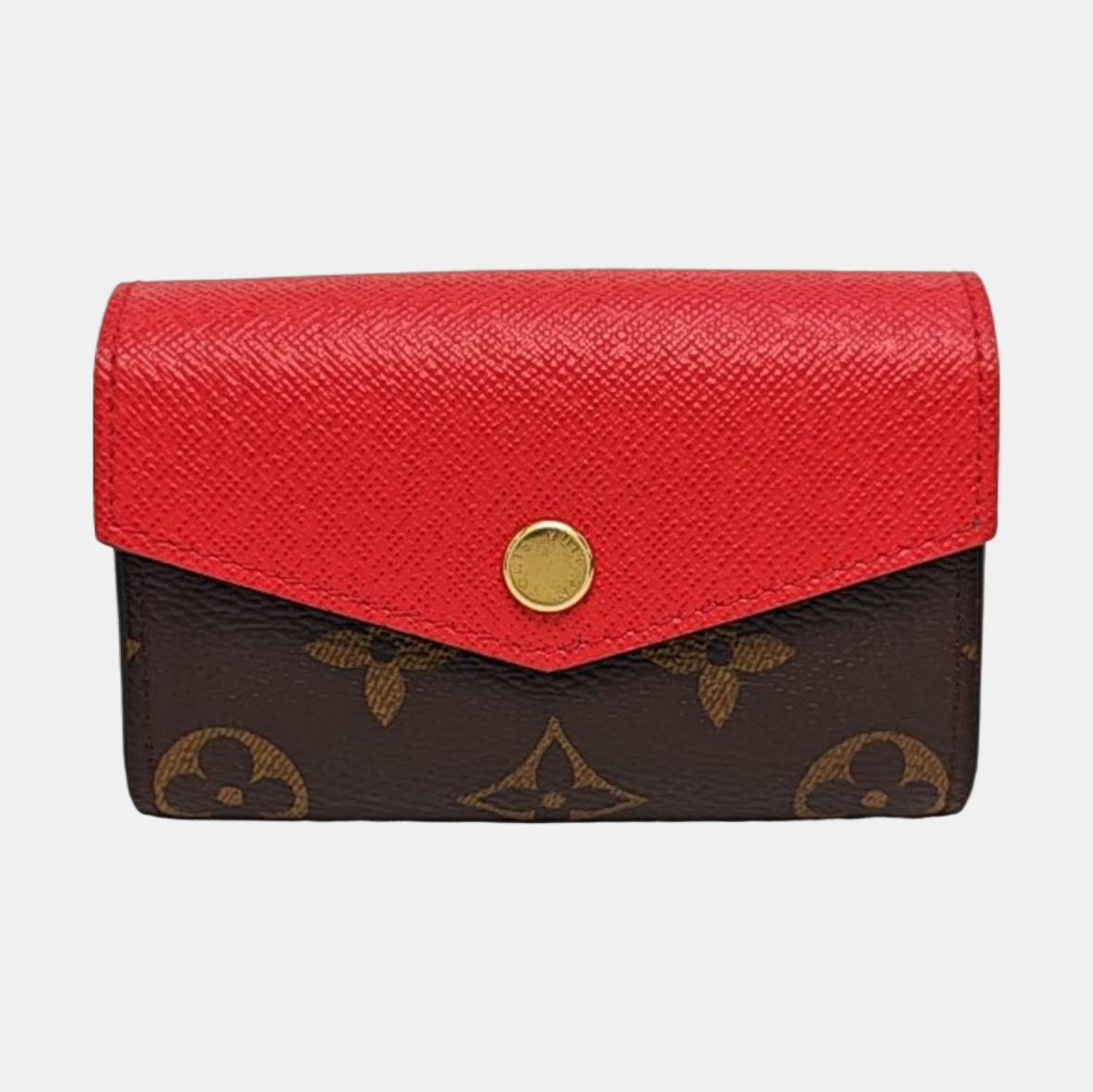 SARAH Monogram Coated Canvas Brown Card Holder