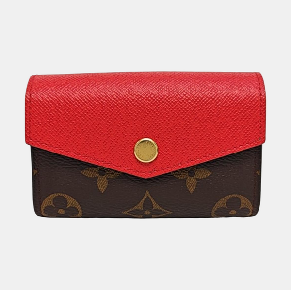 SARAH Monogram Coated Canvas Brown Card Holder