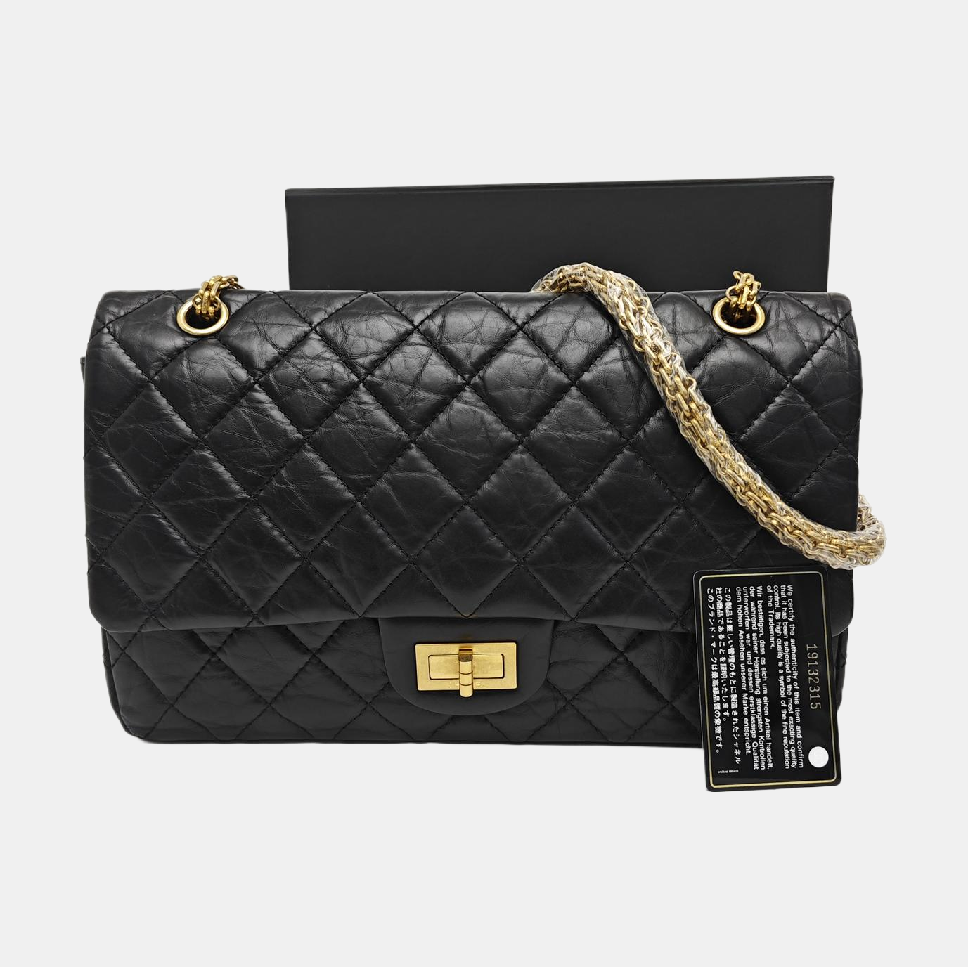 2.55 Maxi Quilted Calfskin Black