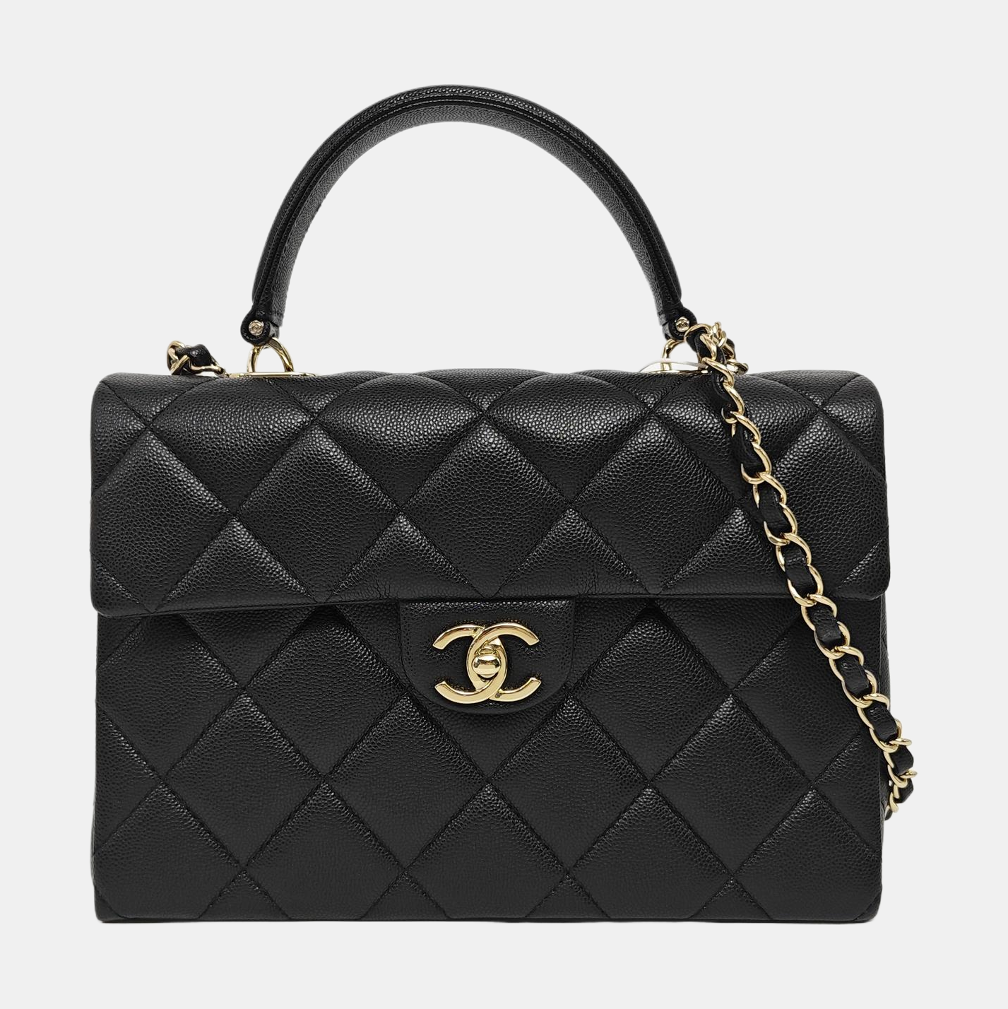 CLASSIC FLAP Small Quilted Grained Calfskin Black