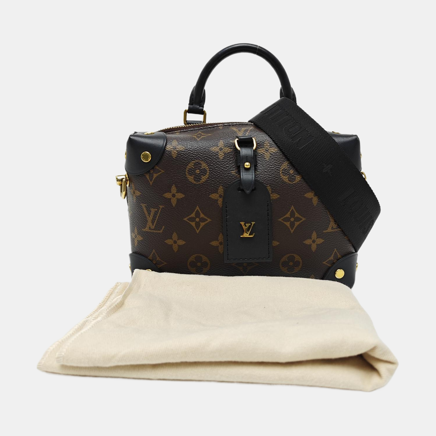 PETITE MALLE Monogram Coated Canvas Brown