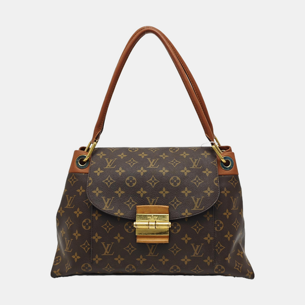 OLYMPE MM Monogram Coated Canvas Brown