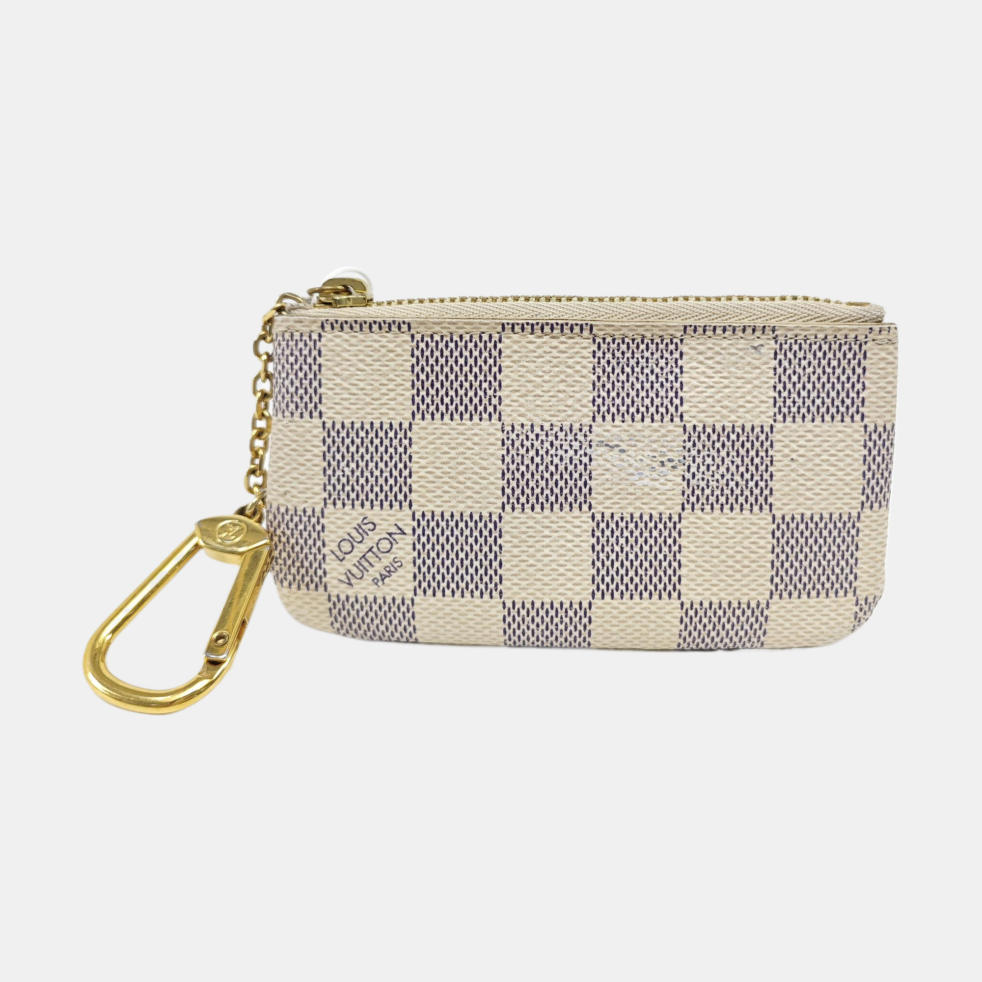 Damier Azur Coated Canvas Key Pouch White