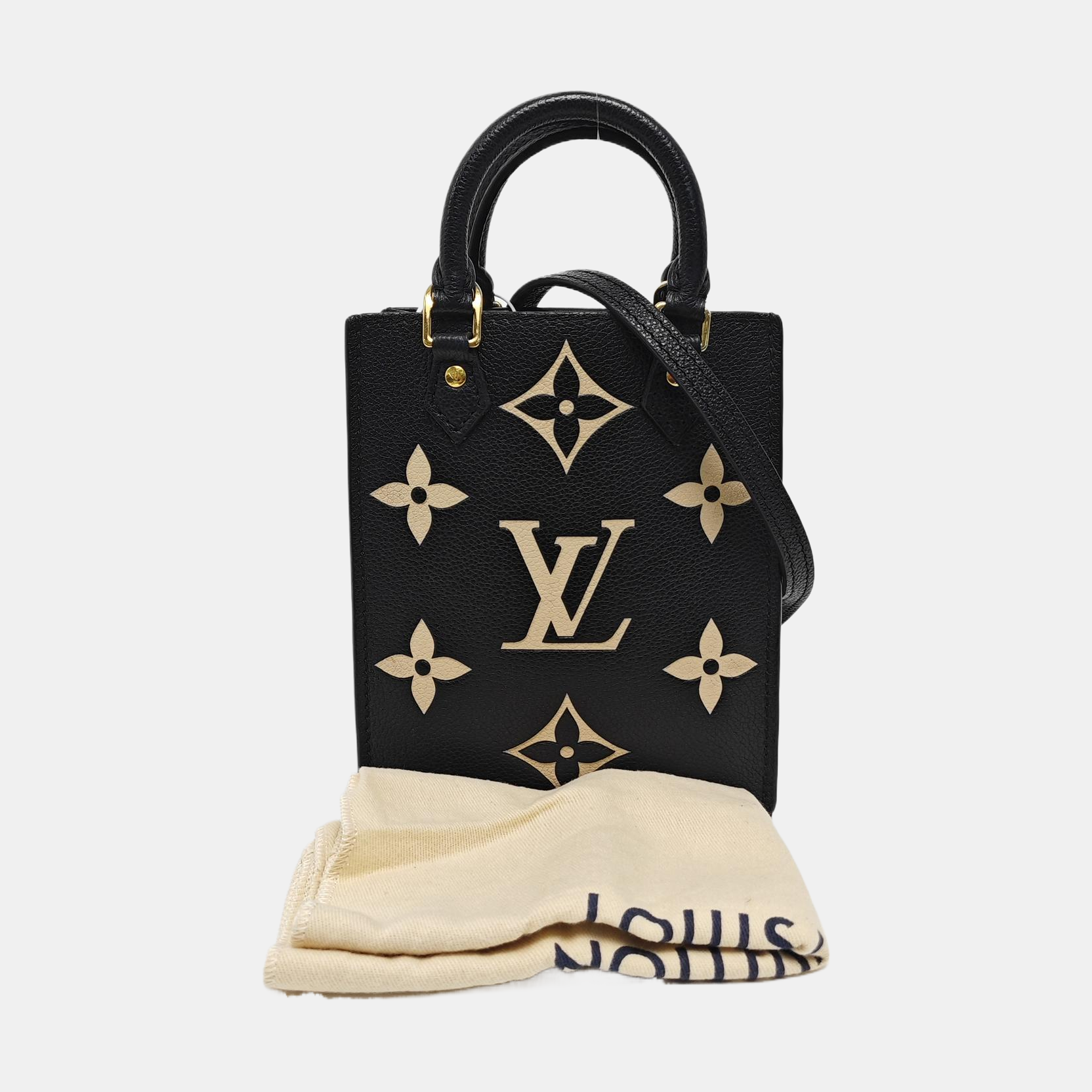 SAC PLAT Mini Monogram Calfskin Black