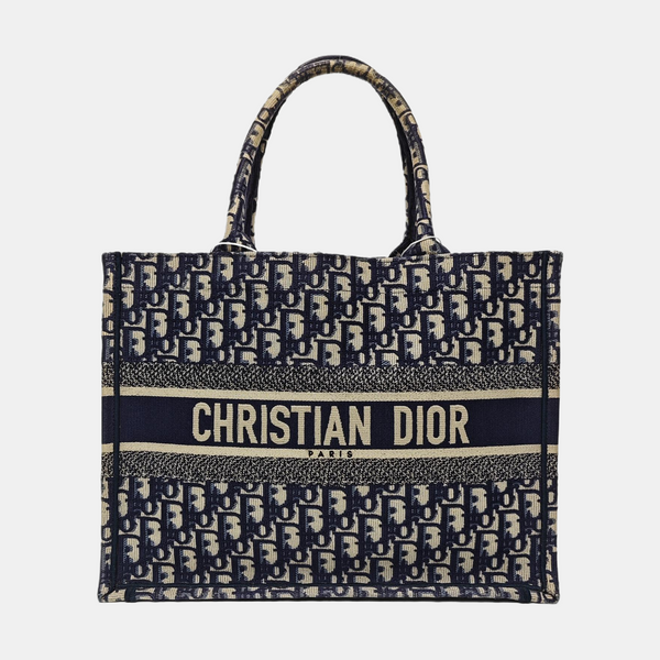 Book Tote Medium Oblique Canvas Blue