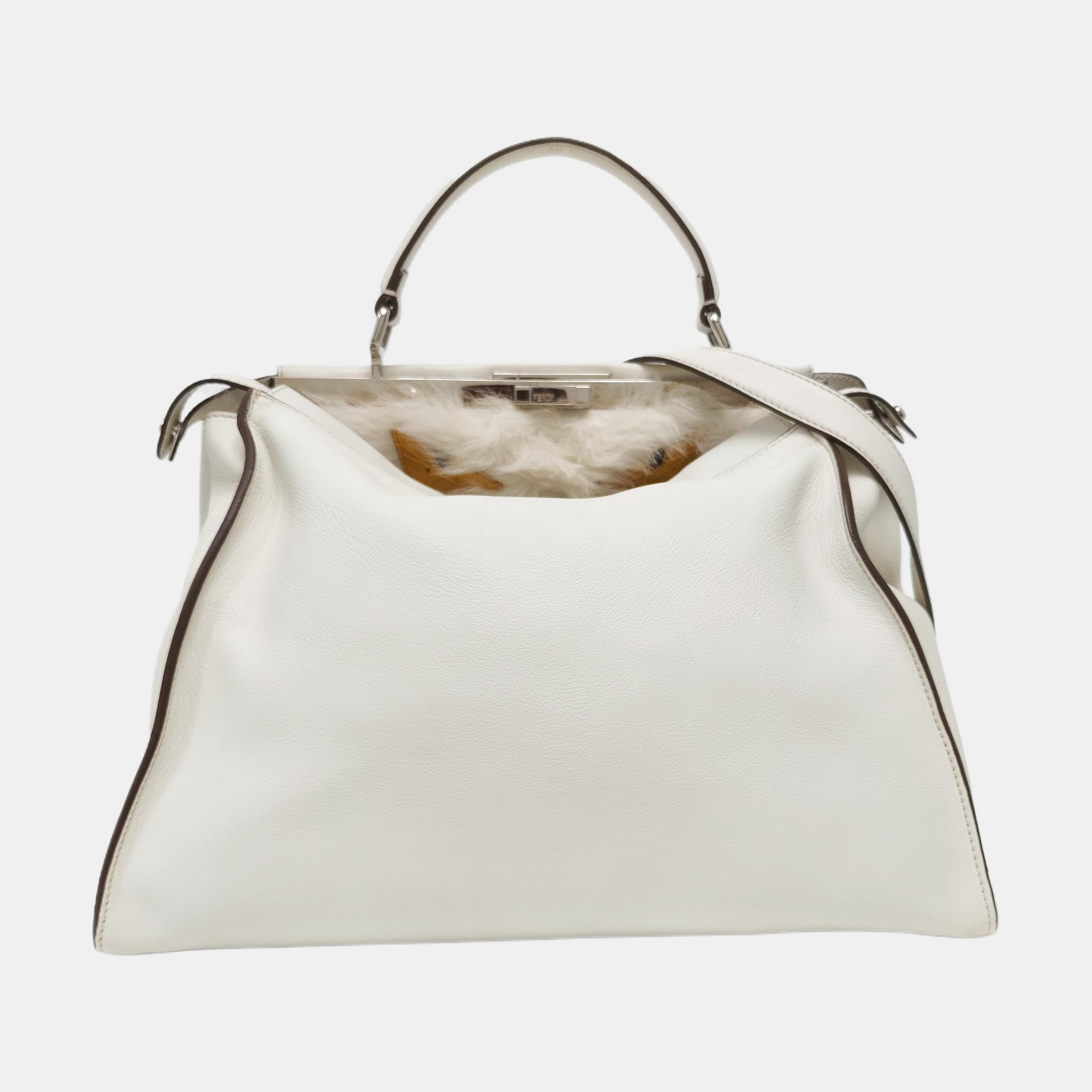 Peekaboo Large Calfskin White