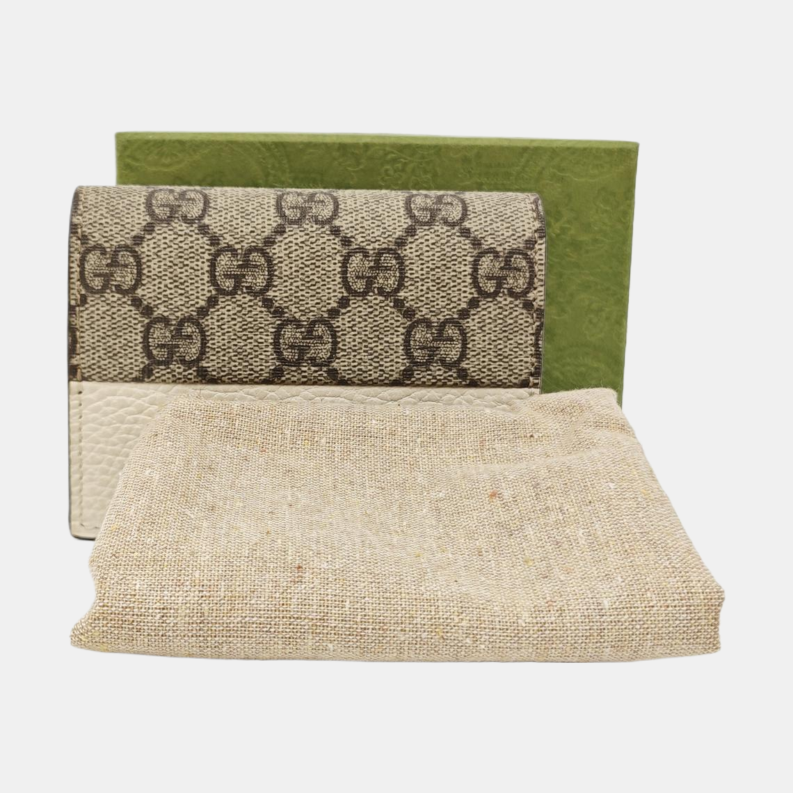 GG Marmont Mini Monogram Coated Canvas Gray Wallet