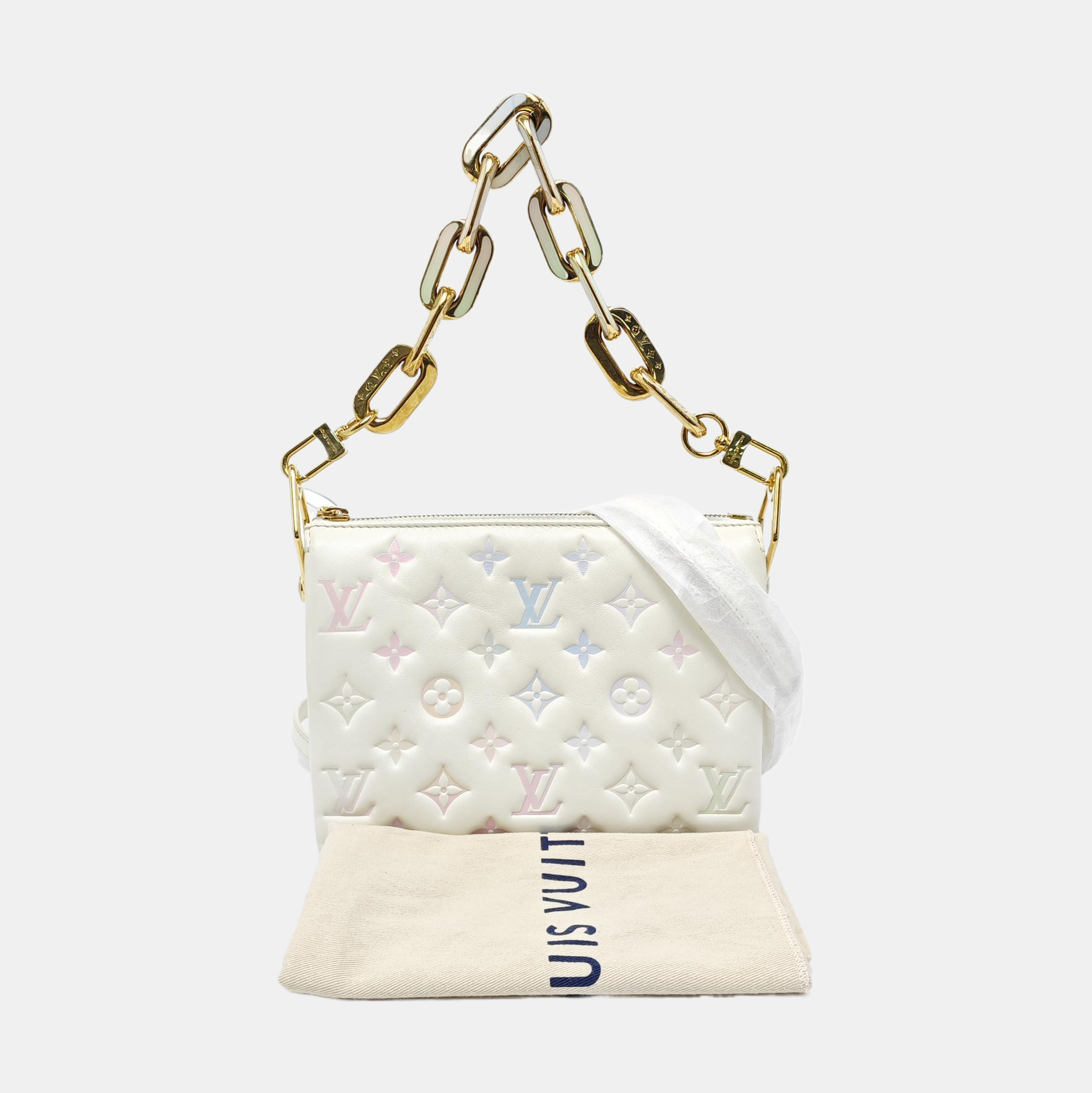 COUSSIN BB Monogram Calfskin White