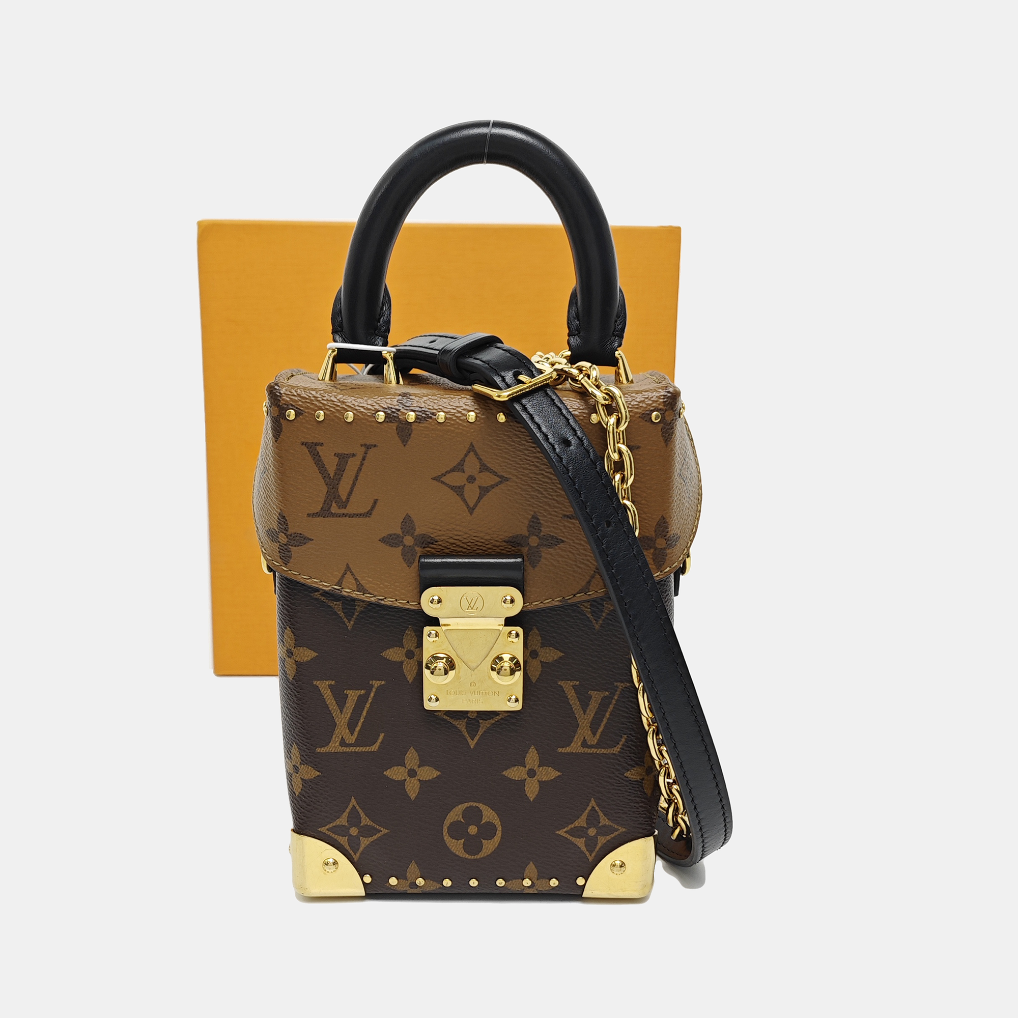 CAMERA BOX Monogram Coated Canvas Brown