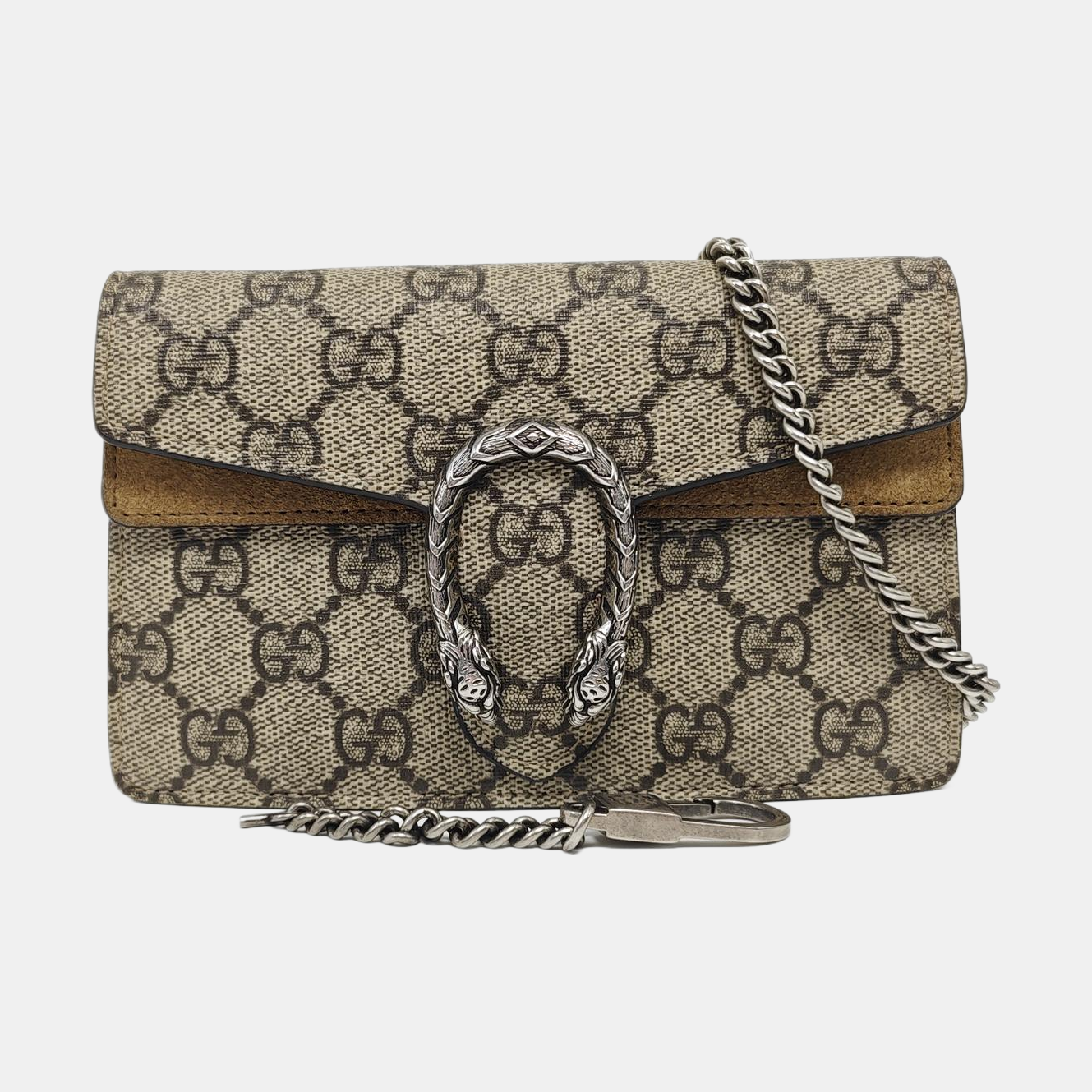Dionysus Super Mini Monogram Coated Canvas Beige