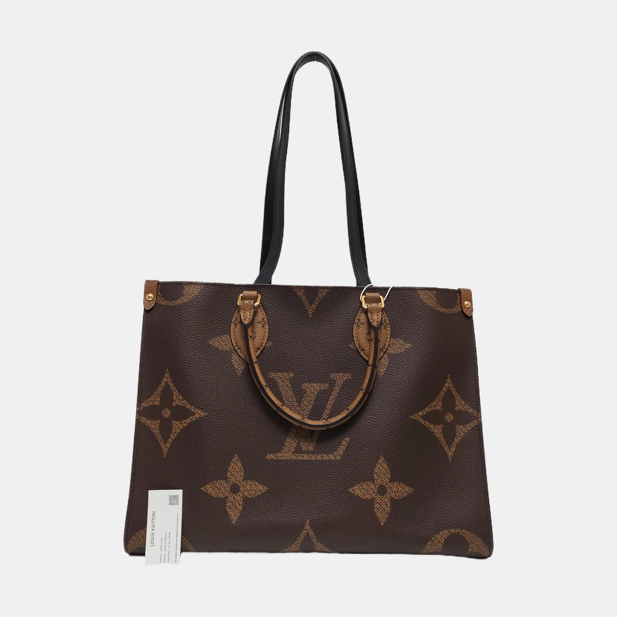 Authenticated pre-owned  ONTHEGO MM Monogram Coated Canvas Brown - Tote Bag at Looply