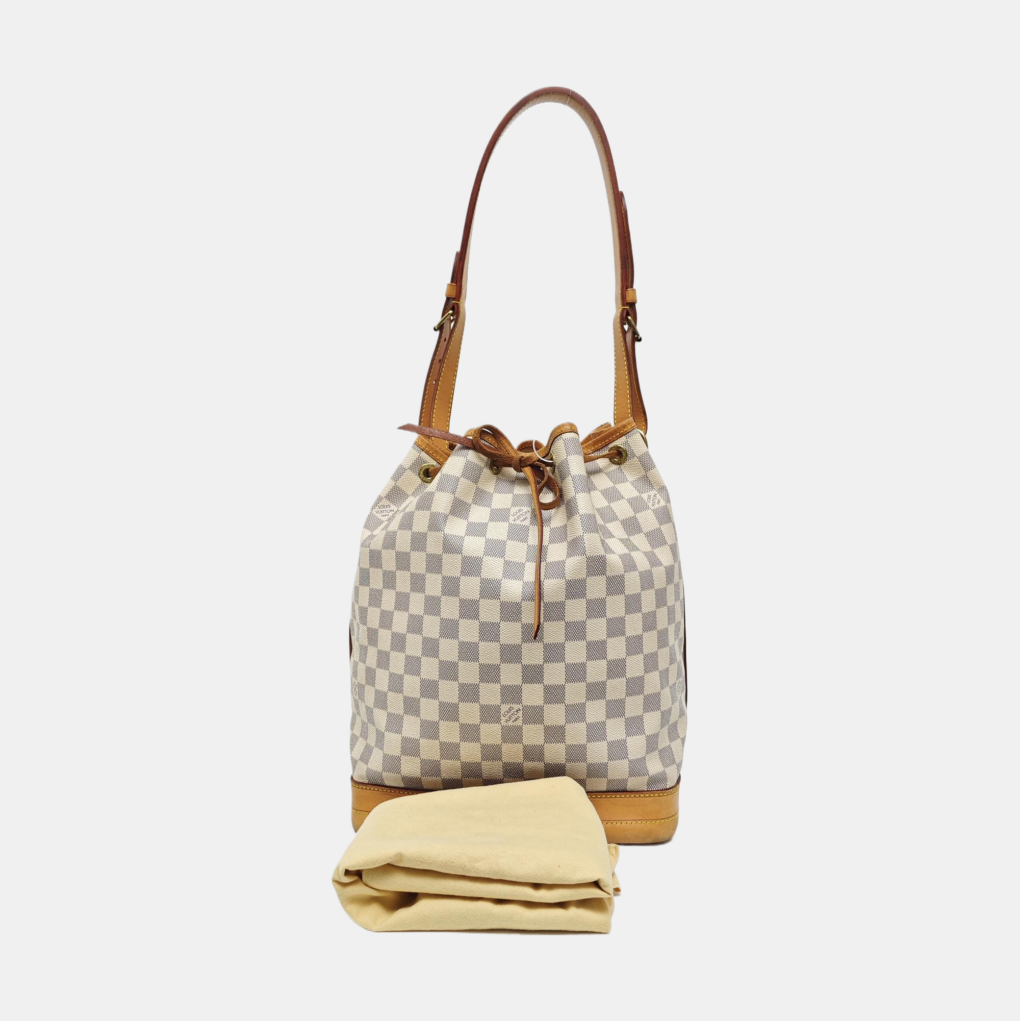 NOÉ GM Damier Azur Coated Canvas White