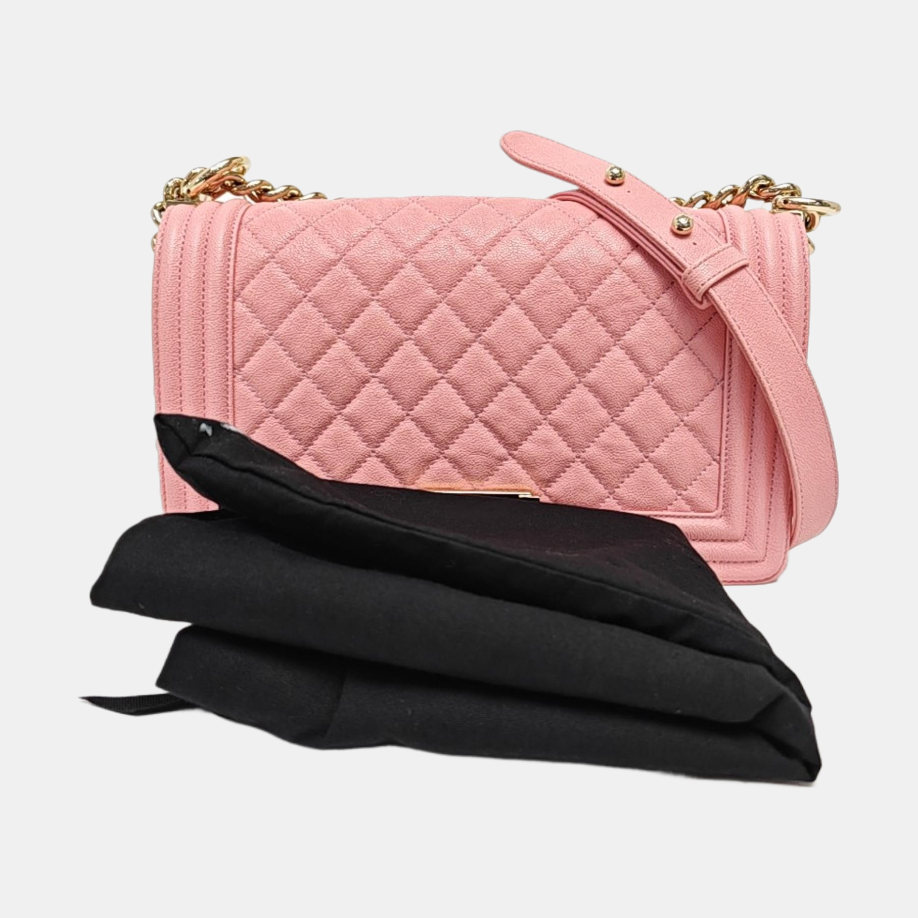 BOY CHANEL Medium Quilted Grained Calfskin Pink