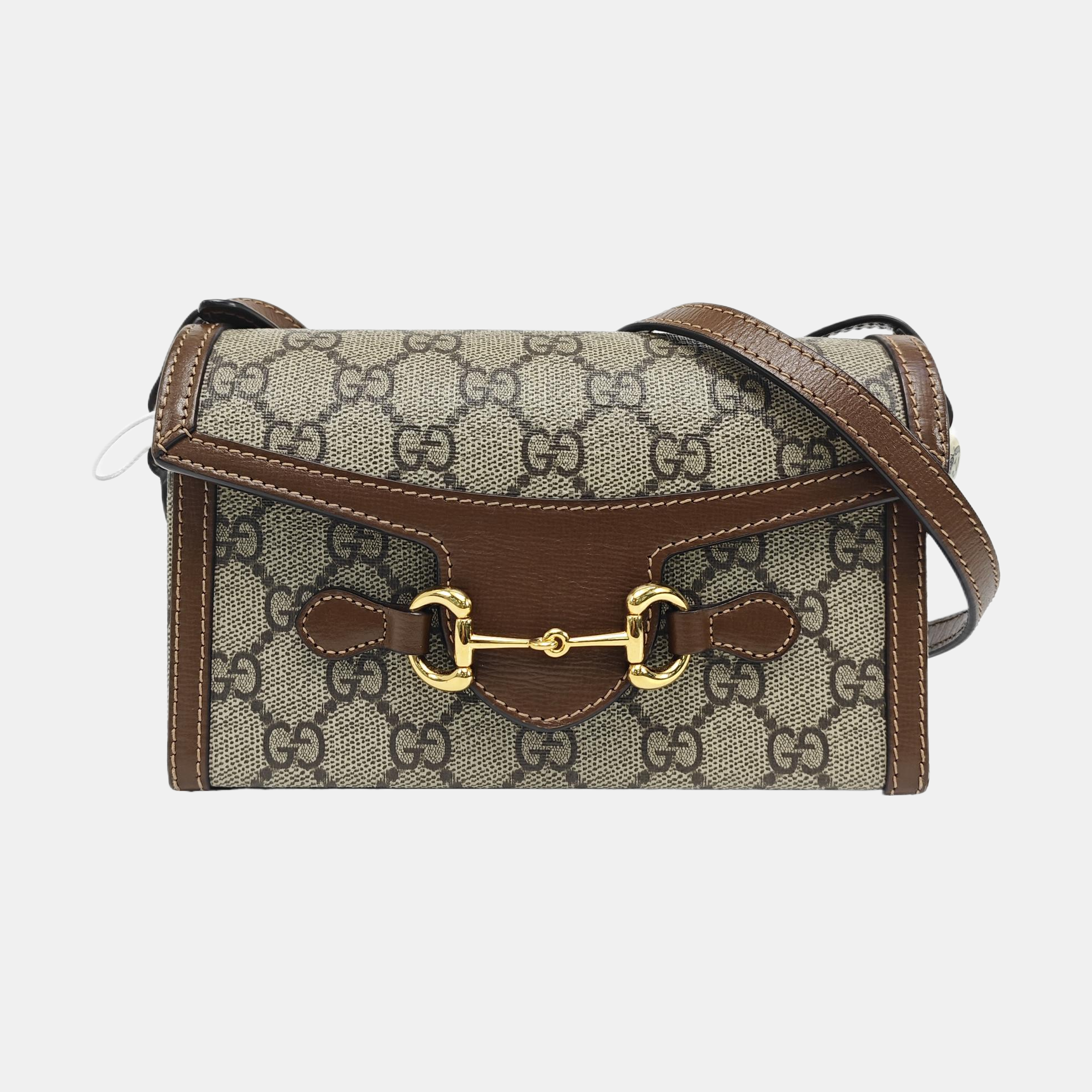 Horsebit 1955 Mini Monogram Coated Canvas Beige