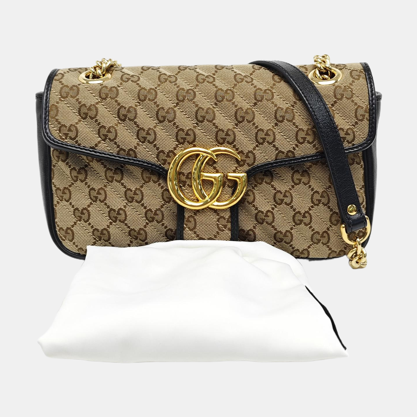 GG Marmont Medium Quilted Canvas Brown