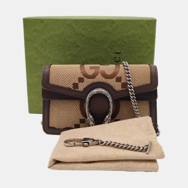 Dionysus Super Mini Monogram Canvas Beige