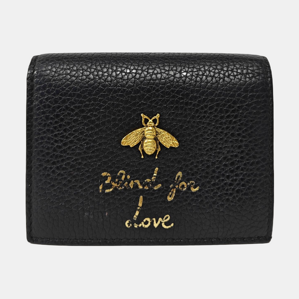 Animalier Calfskin Black Wallet