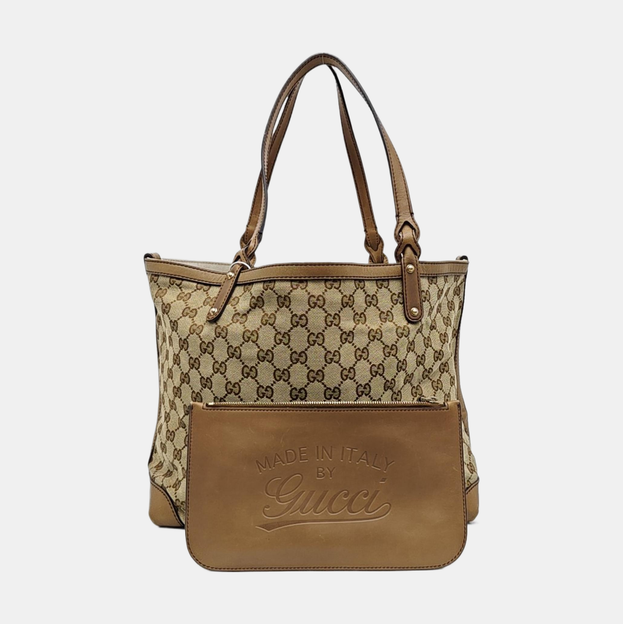 Monogram Canvas Tote Bag Medium Brown