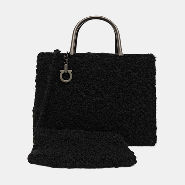 Fabric Top Handle Bag Black