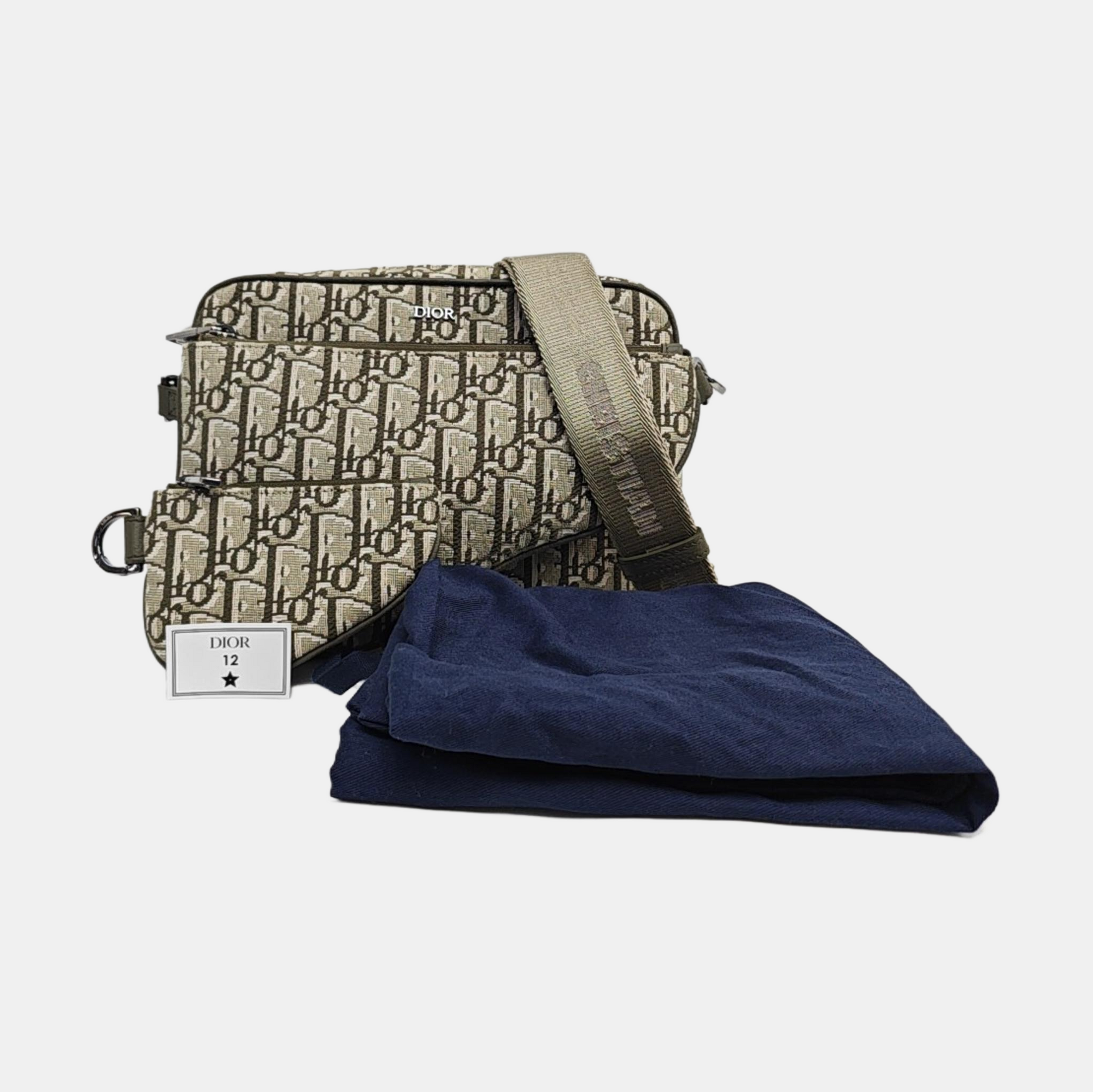 Saddle Small Oblique Fabric Beige