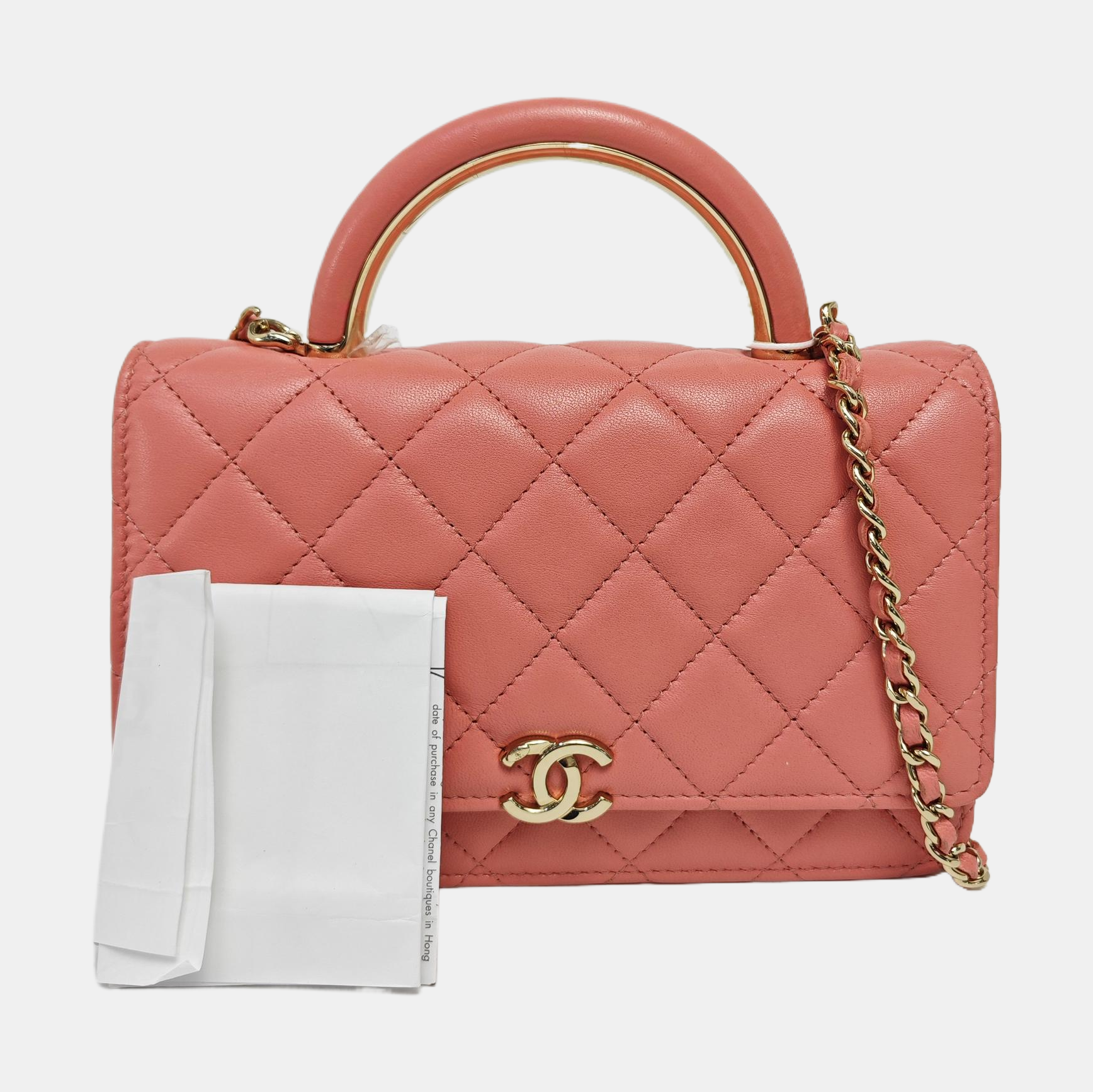 Quilted Lambskin Shoulder Bag Pink