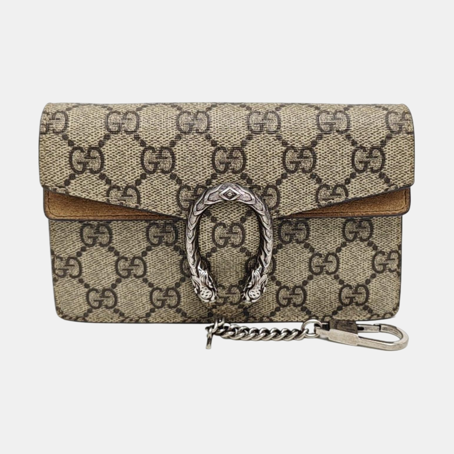 Dionysus Super Mini Monogram Coated Canvas Beige