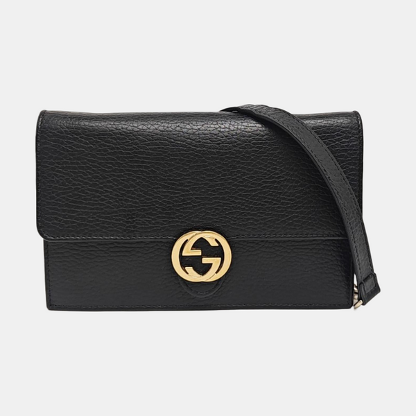 Interlocking G Small Calfskin Black