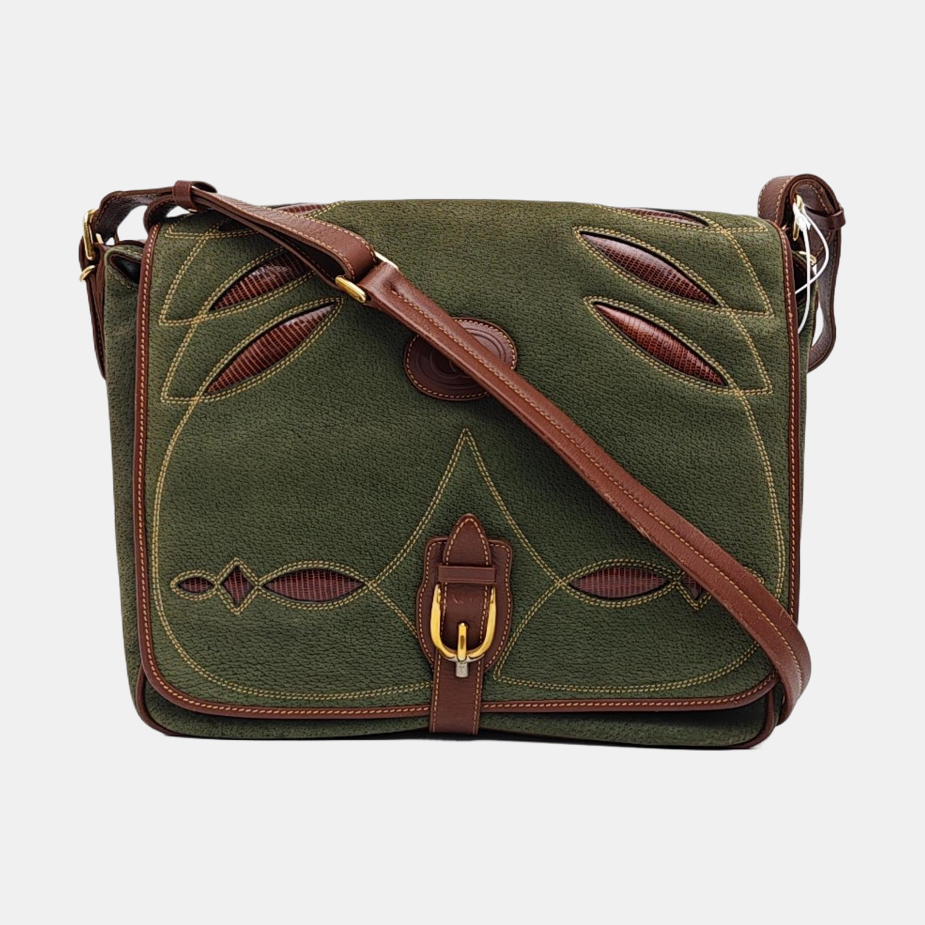 Quilted Suede Shoulder Bag Green
