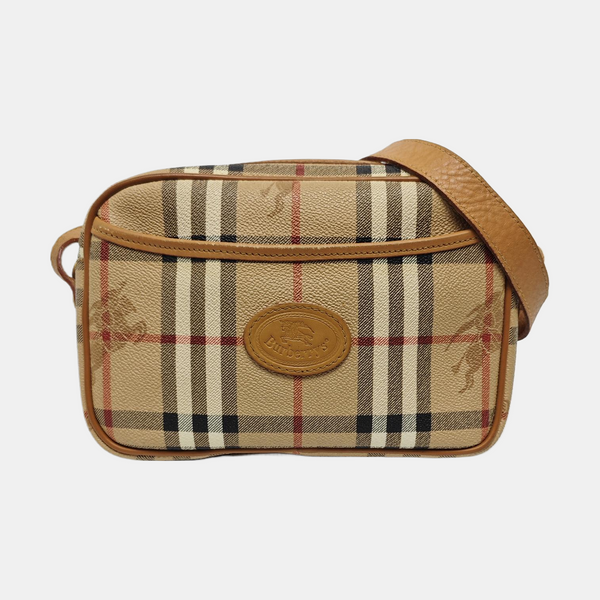 Coated Canvas Shoulder Bag Beige