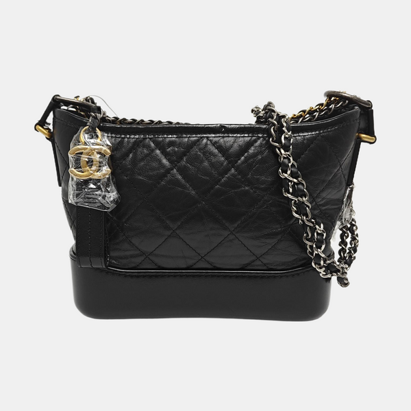GABRIELLE Small Quilted Calfskin Black