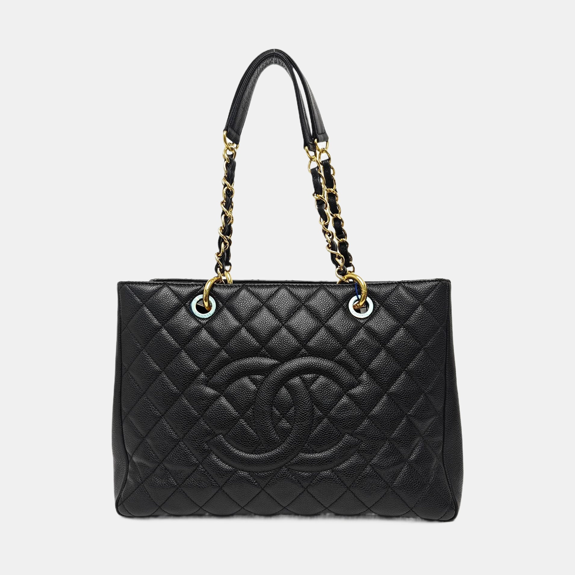 CHANEL GST Large Quilted Grained Calfskin Black