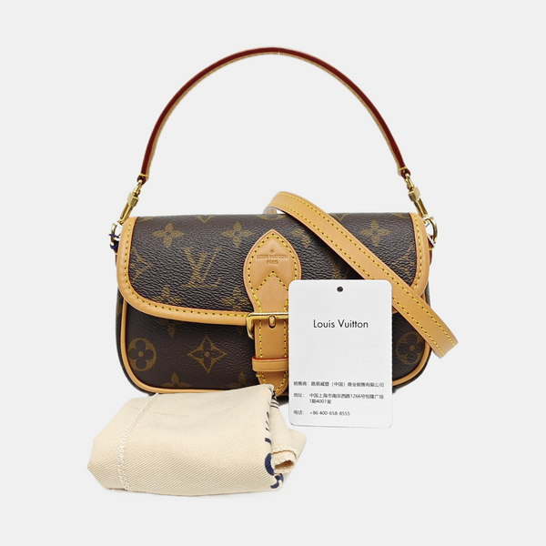 DIANE Nano Monogram Coated Canvas Brown