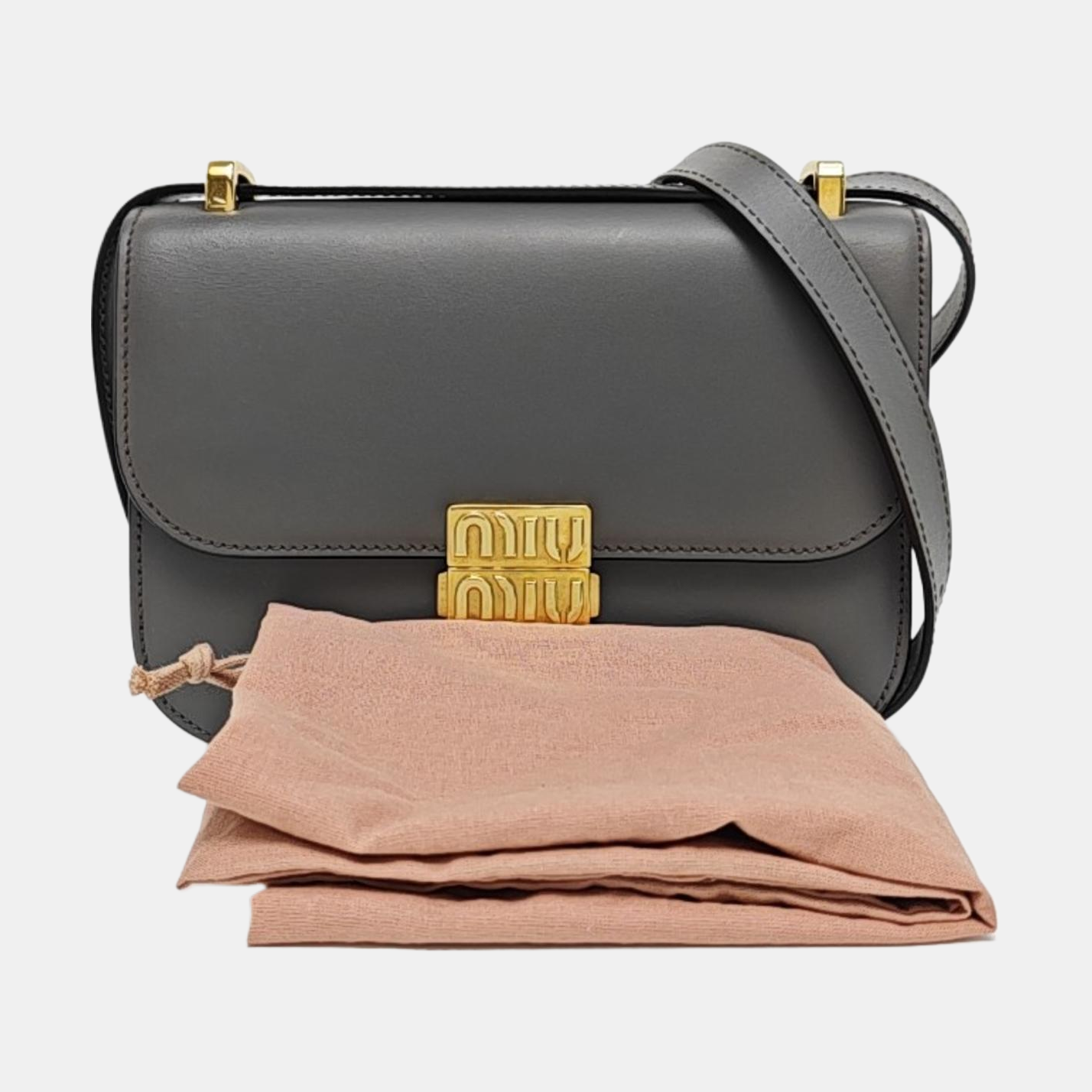 Calfskin Crossbody Bag Gray