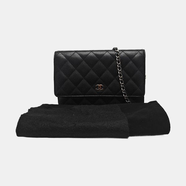 WOC Quilted Grained Calfskin Black