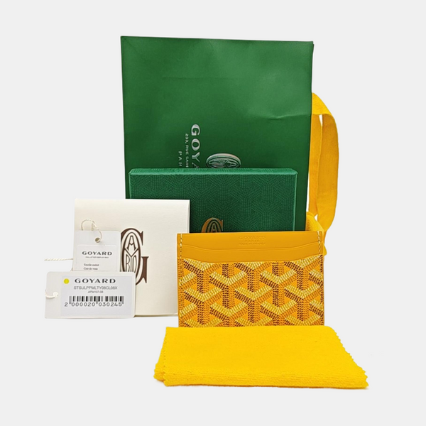 Coated Canvas Card Holder Yellow