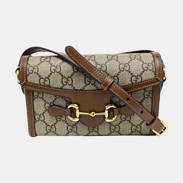 Horsebit 1955 Mini Monogram Coated Canvas Beige