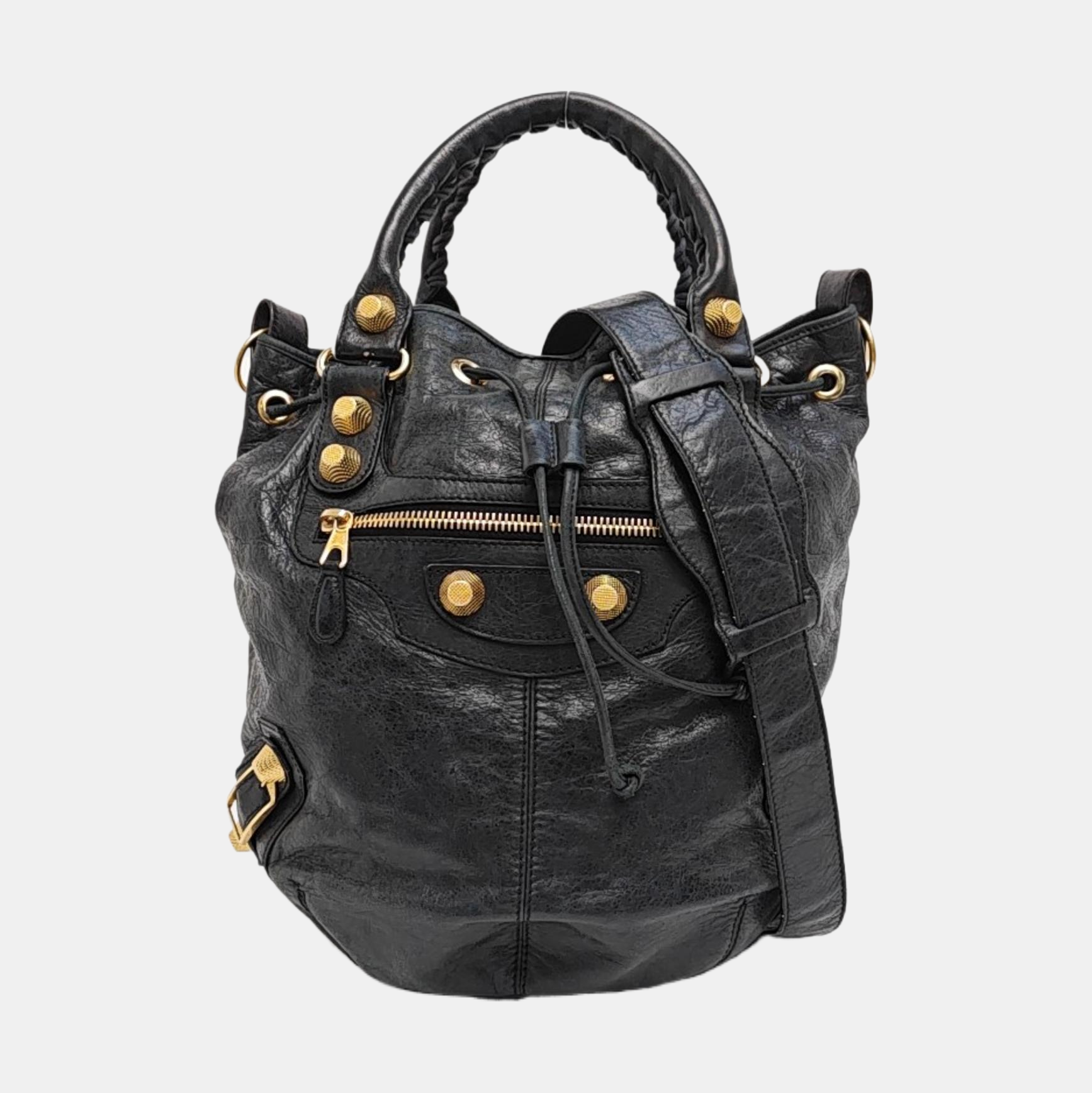 Pompon Bag Calfskin Black