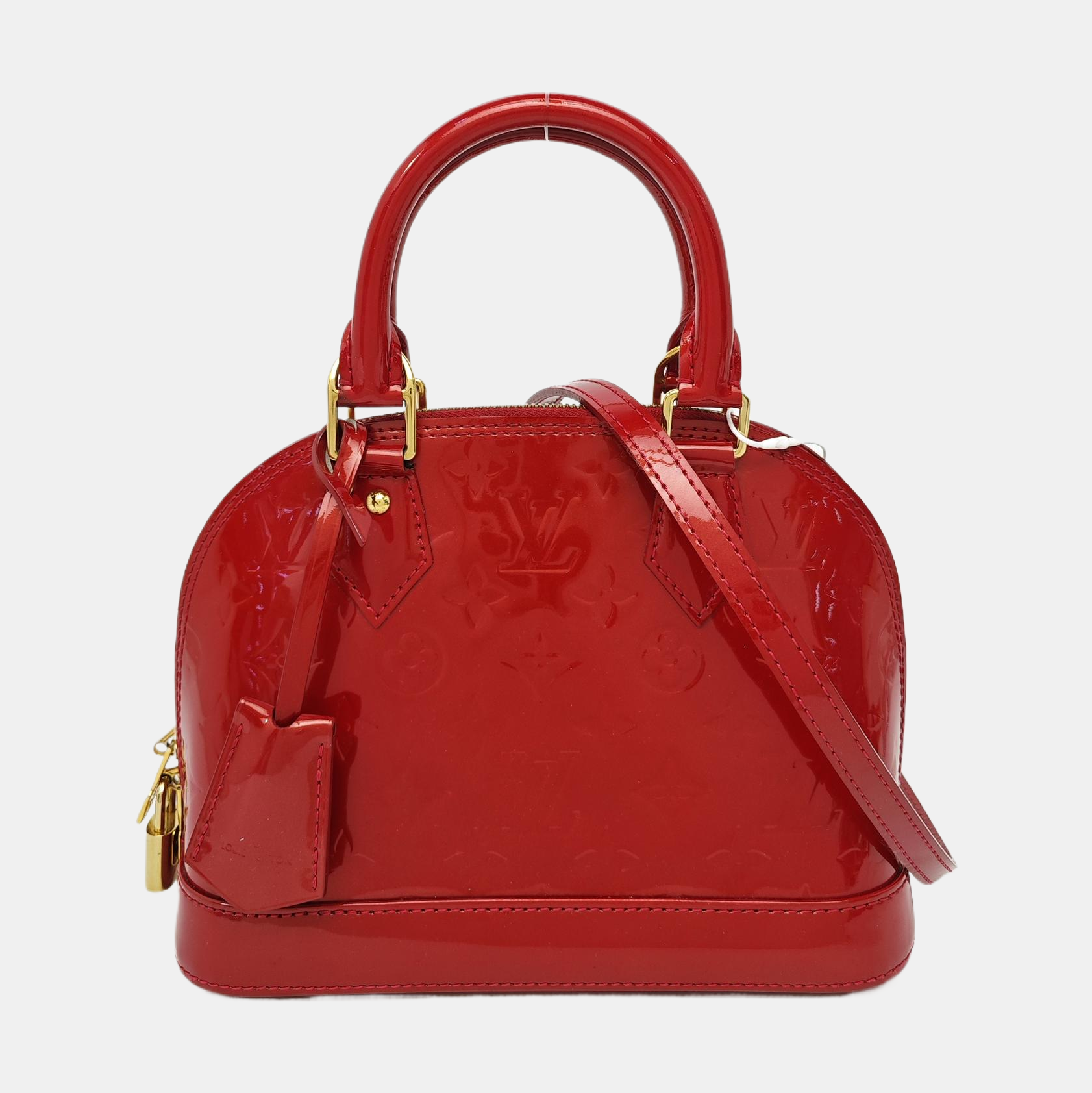 ALMA BB Monogram Patent Leather Red