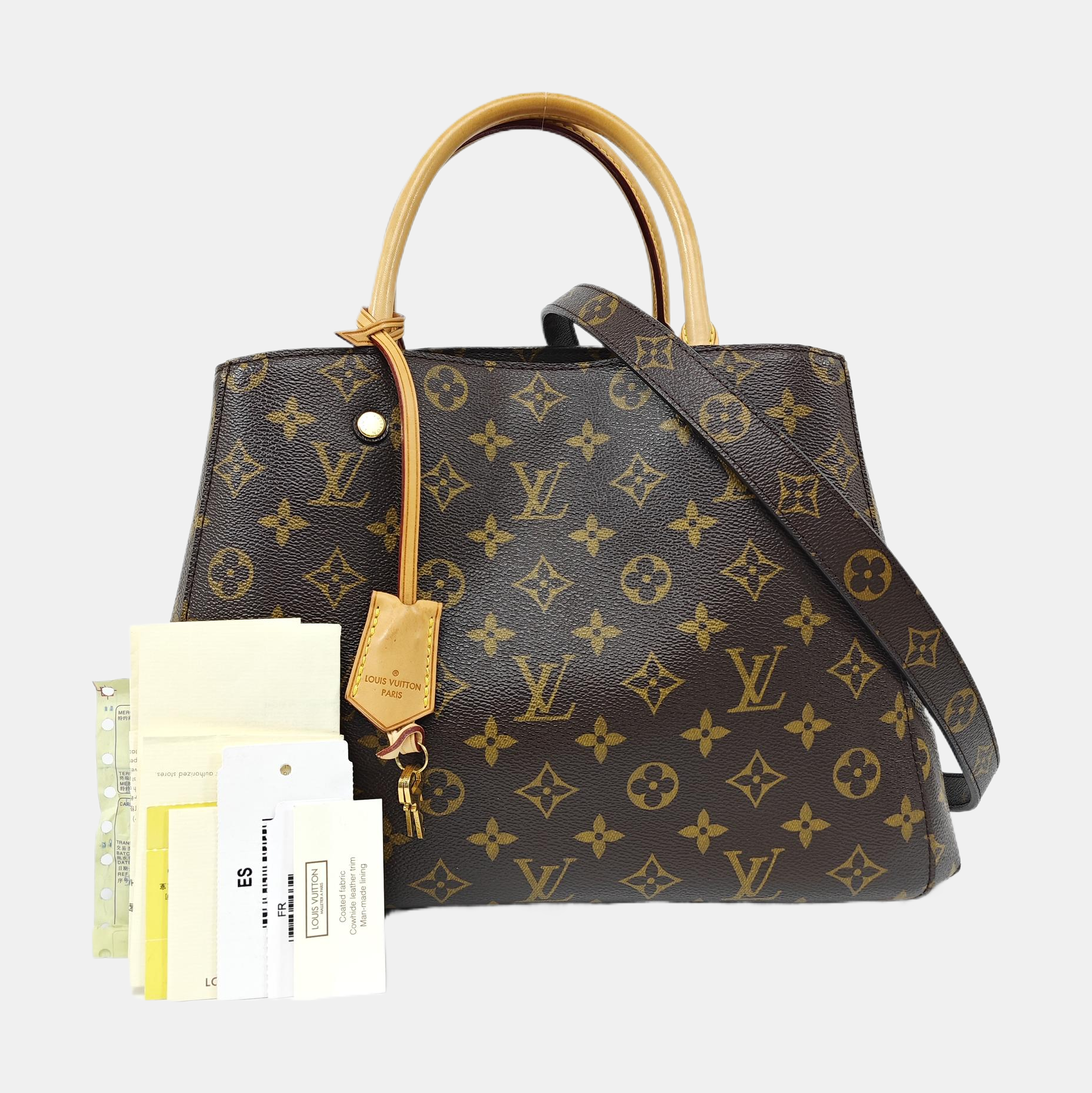 MONTAIGNE Monogram Coated Canvas Brown