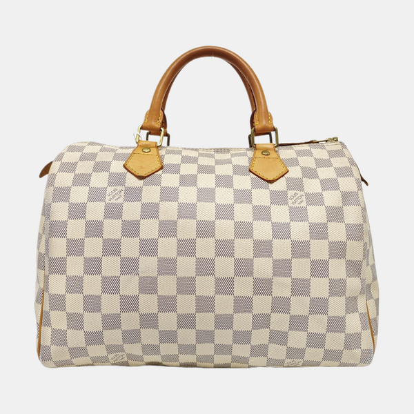 SPEEDY 30 Damier Azur Coated Canvas White