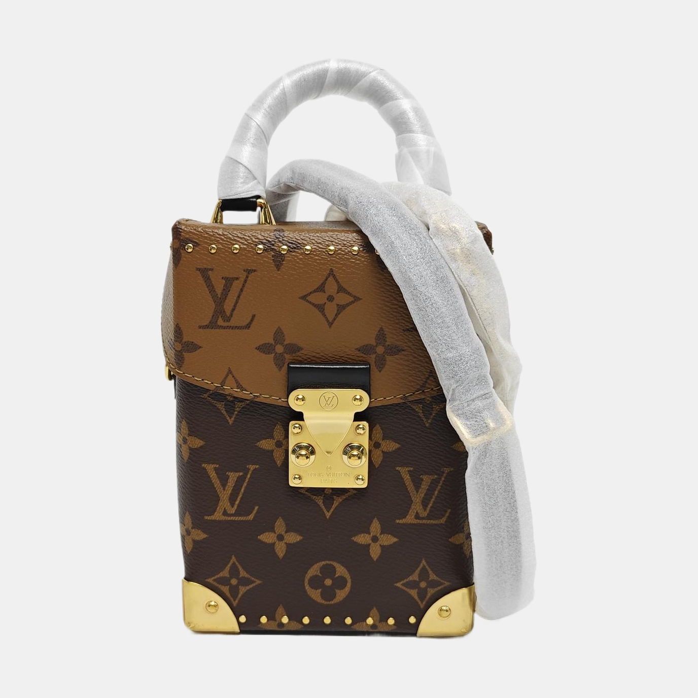 CAMERA BOX Monogram Coated Canvas Brown