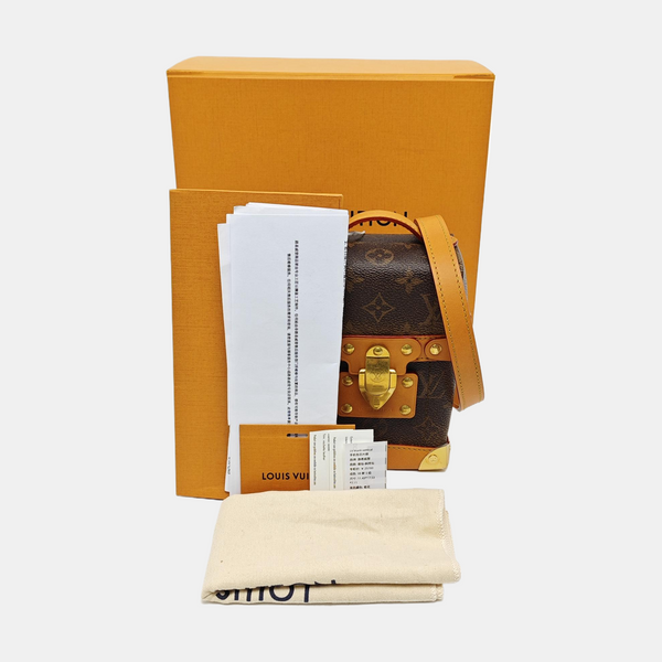 TRUNK Monogram Coated Canvas Brown