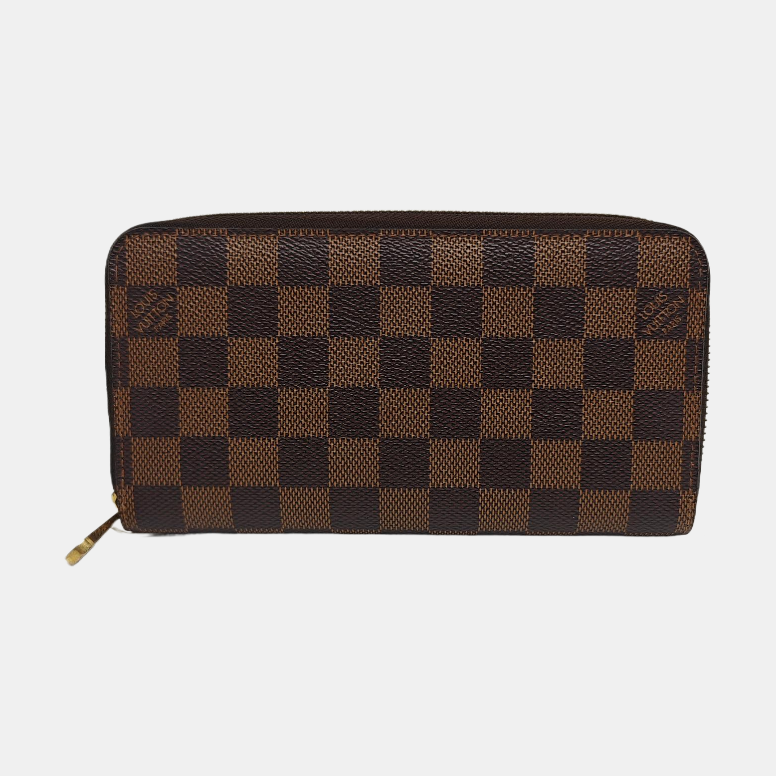 ZIPPY Damier Ebene Coated Canvas Brown Wallet
