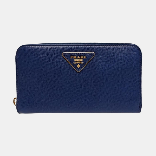 Zippy Wallet Saffiano Calfskin Blue Wallet