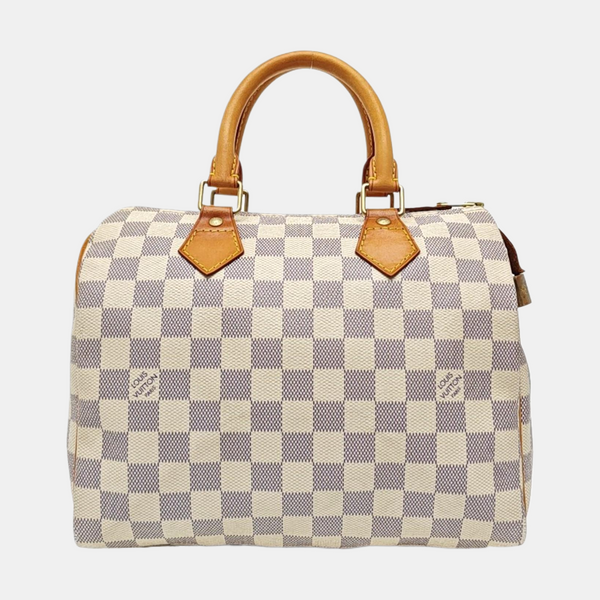 SPEEDY 25 Damier Azur Coated Canvas White