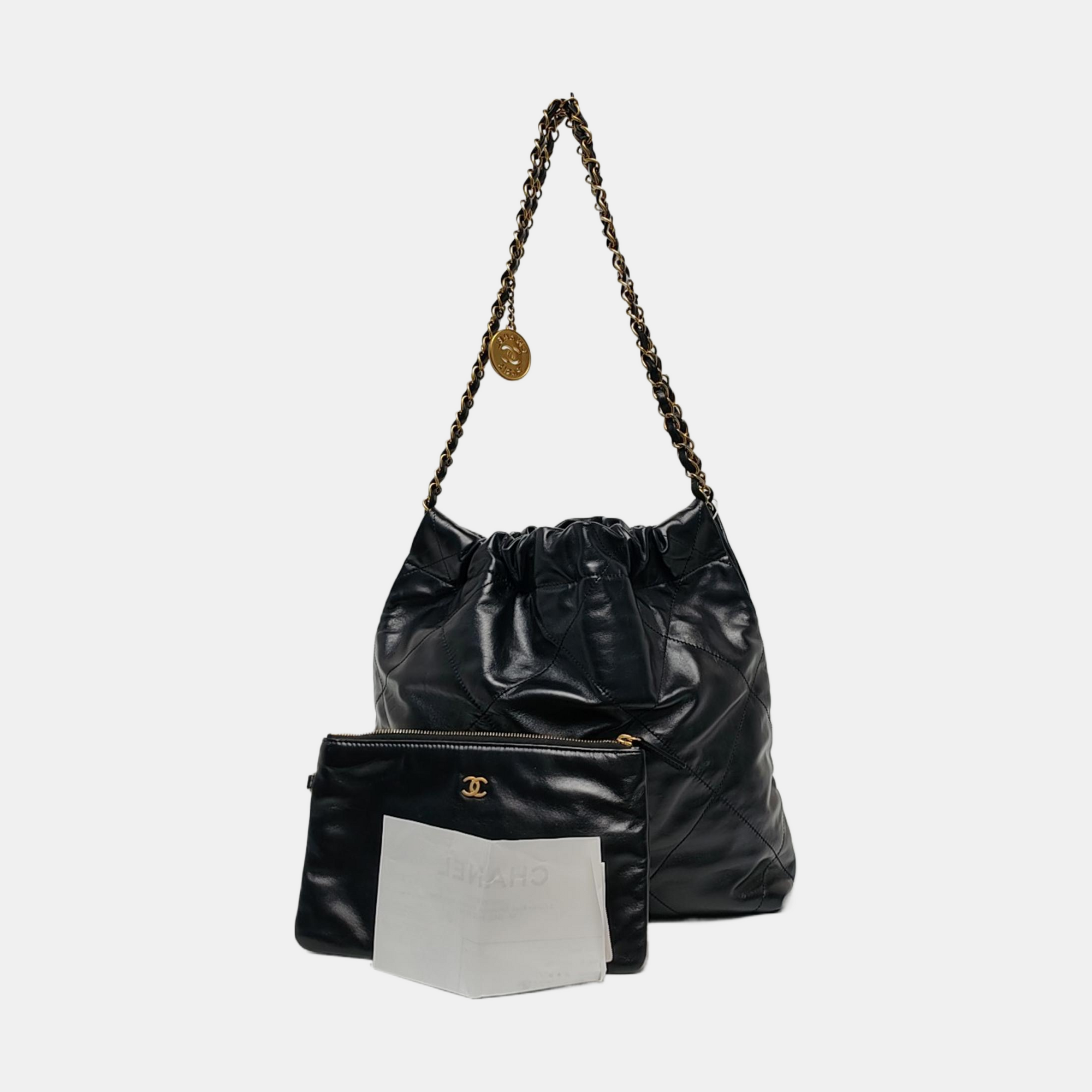 CHANEL 22 Small Quilted Calfskin Black