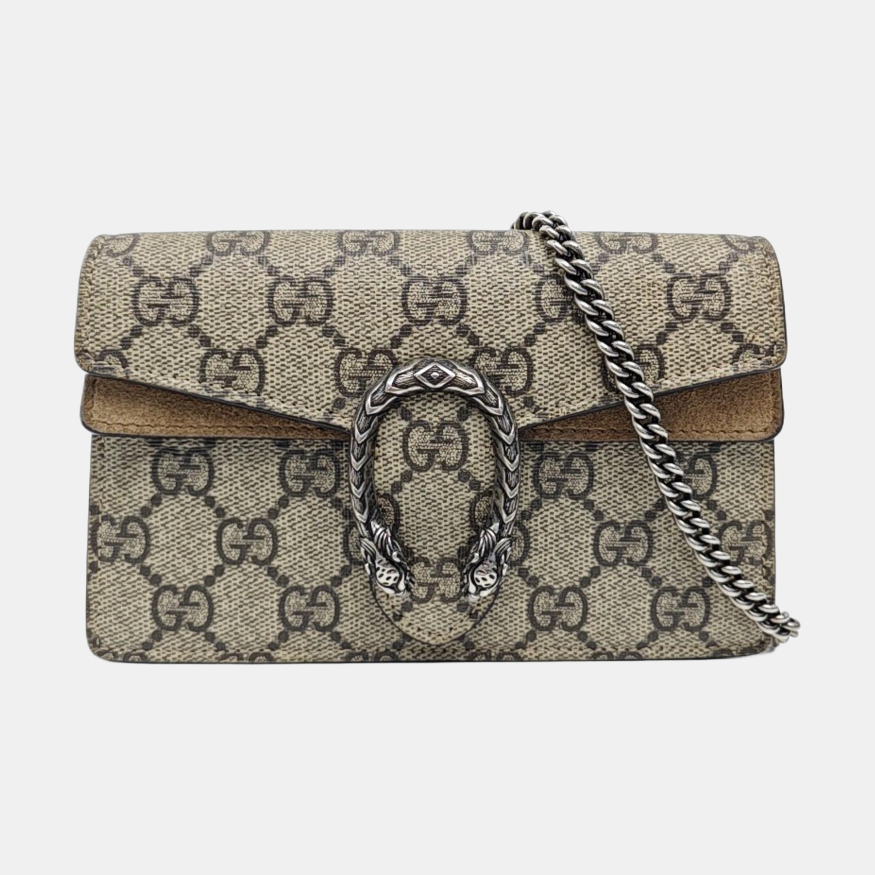 Dionysus Super Mini Monogram Coated Canvas Beige