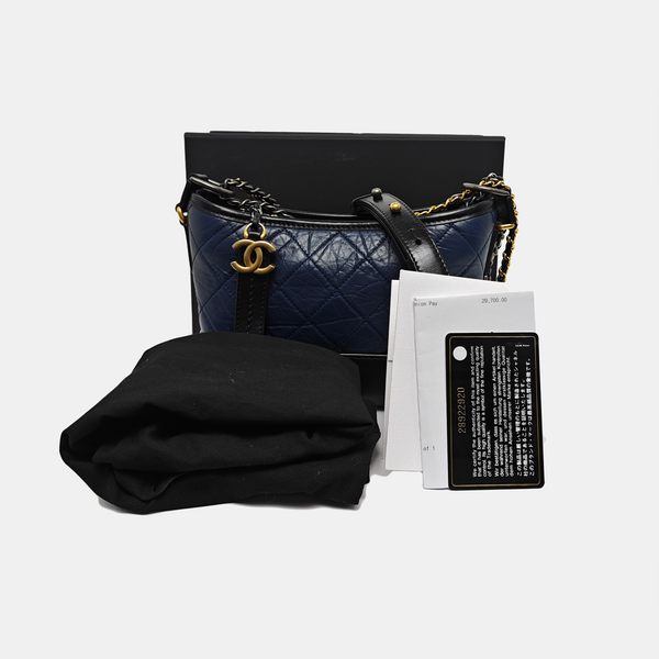 Authenticated pre-owned  GABRIELLE Small Quilted Calfskin Blue - Shoulder Bag at Looply