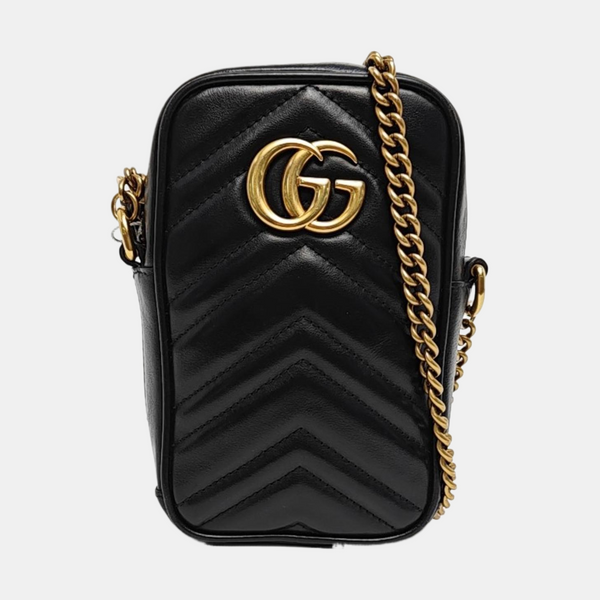 GG Marmont Mini Quilted Calfskin Black