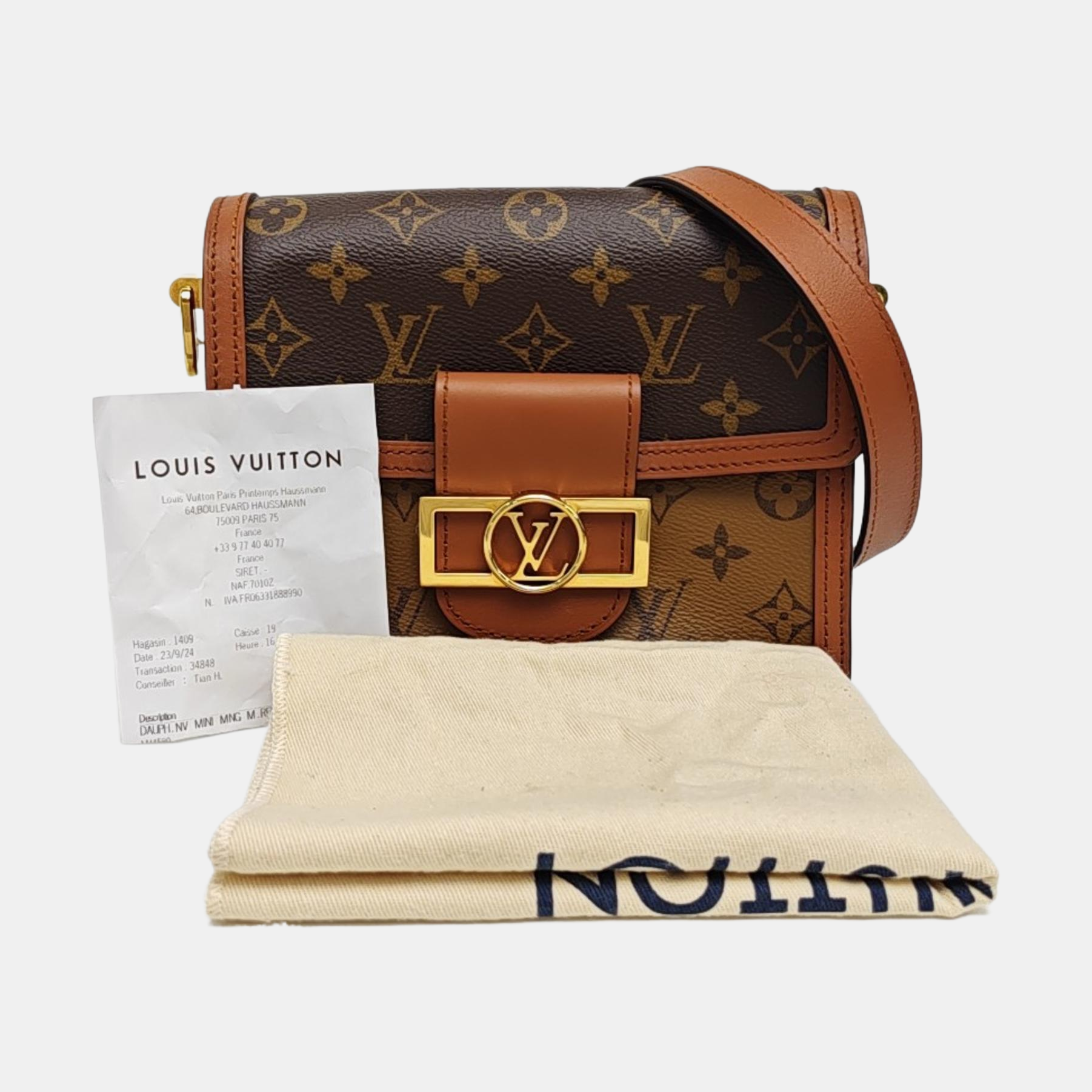 DAUPHINE Mini Monogram Coated Canvas Brown